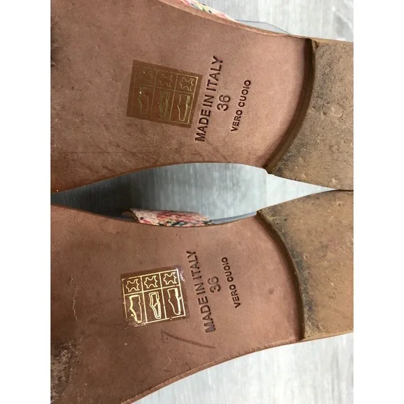 Joie Sable A La Plage Women's Leather Sandals Pink Slide 6 Slip On Italy Shoes - Picture 7 of 11